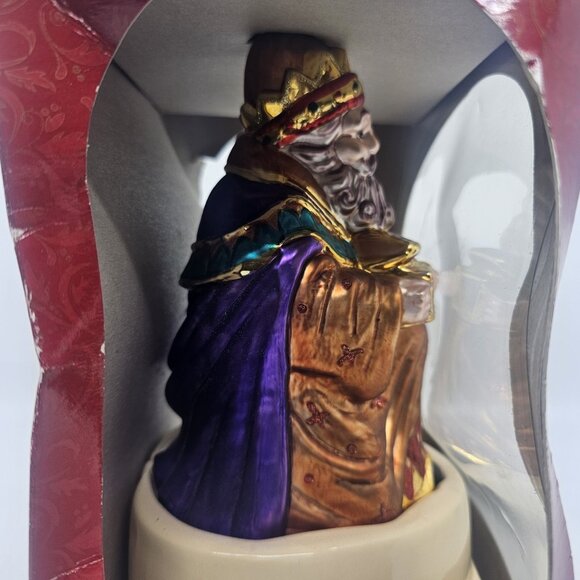 Vintage Brass Key Three Kings Melchior Glass Christmas Tree Ornament 2001 LARGE - Picture 5 of 11